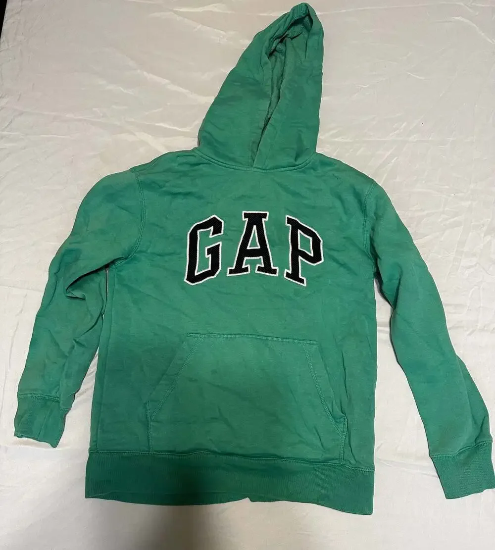 Gap Kids Green Logo Pullover Fleece Hoodie Size XL